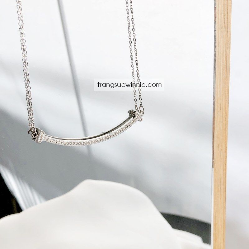  Dây chuyền titan Happiness đá B 