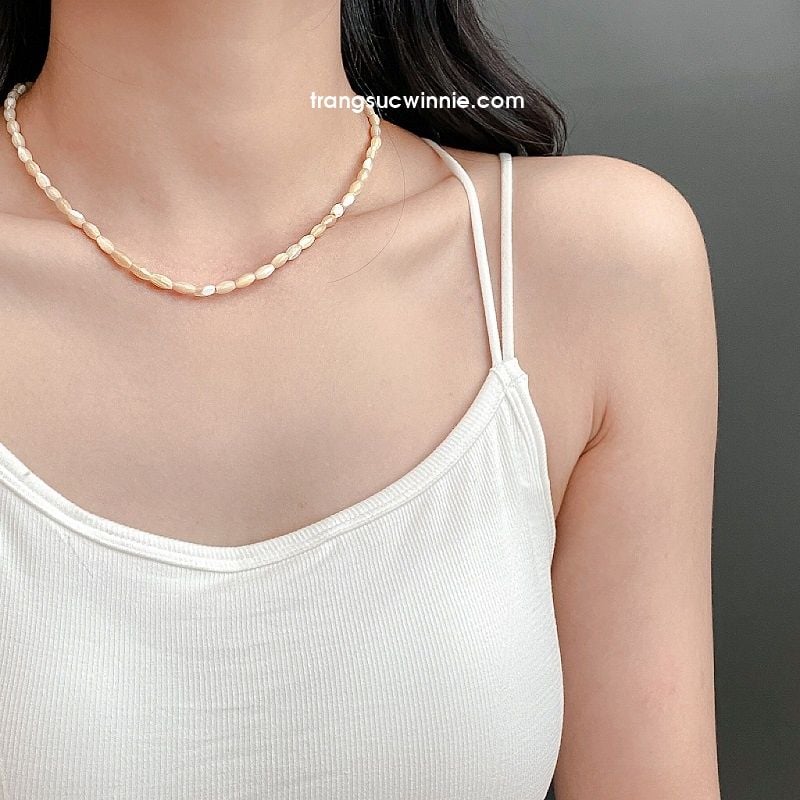  Dây chuyền Hạt gạo cam 