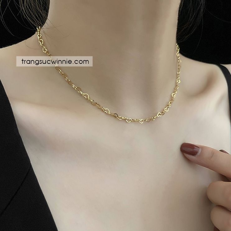  Dây chuyền titan Heart gold 
