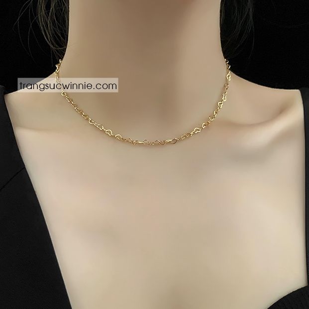  Dây chuyền titan Heart gold 