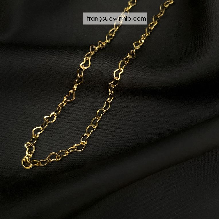  Dây chuyền titan Heart gold 