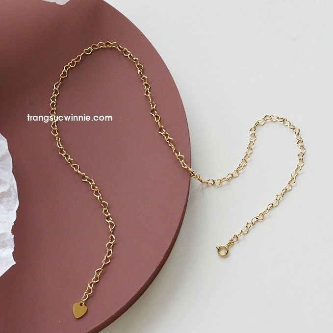  Dây chuyền titan Heart gold 