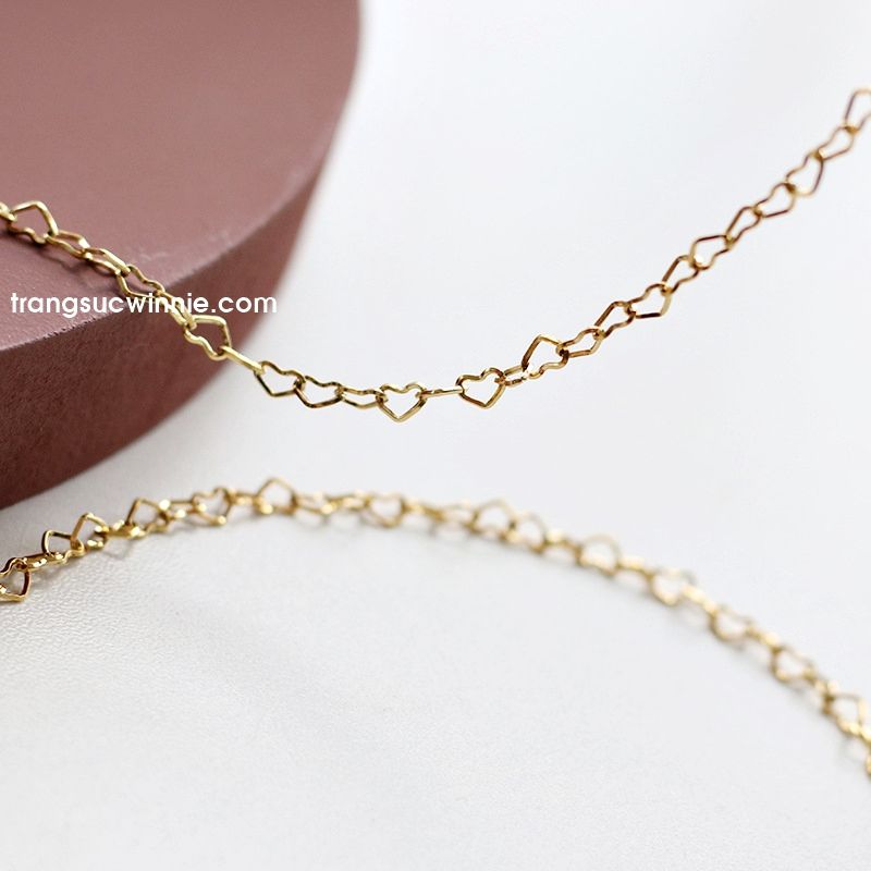  Dây chuyền titan Heart gold 