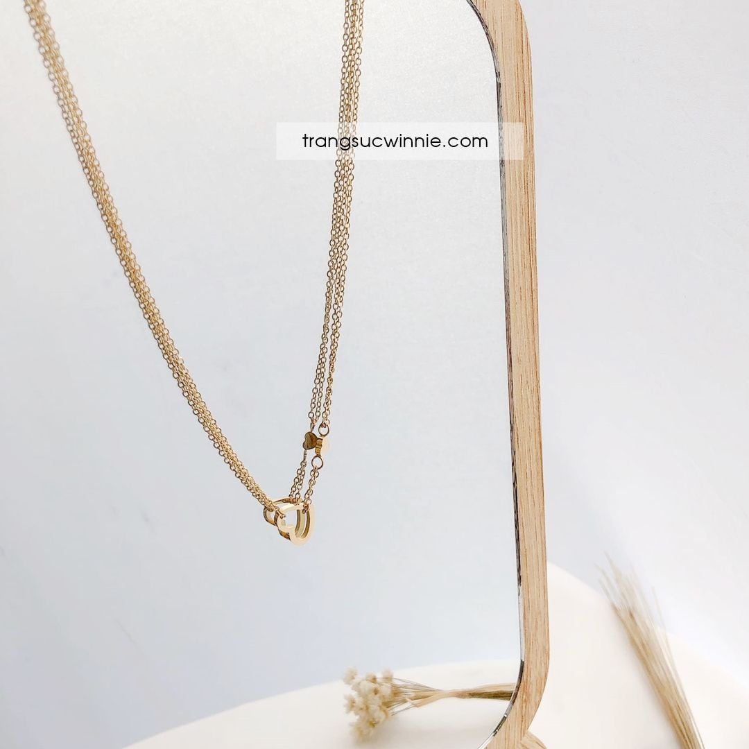  Dây chuyền titan Heart twin 
