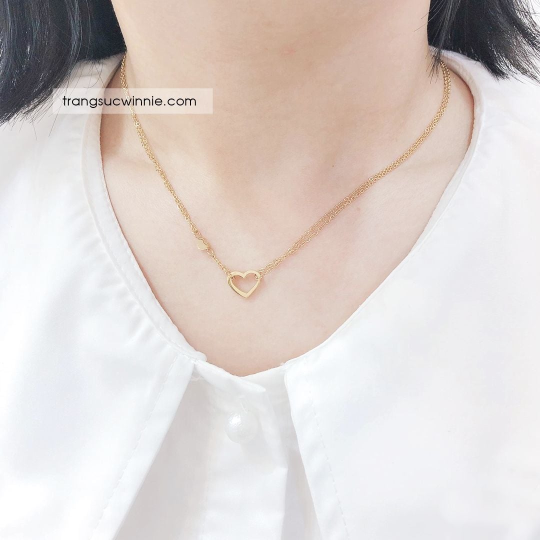  Dây chuyền titan Heart twin 