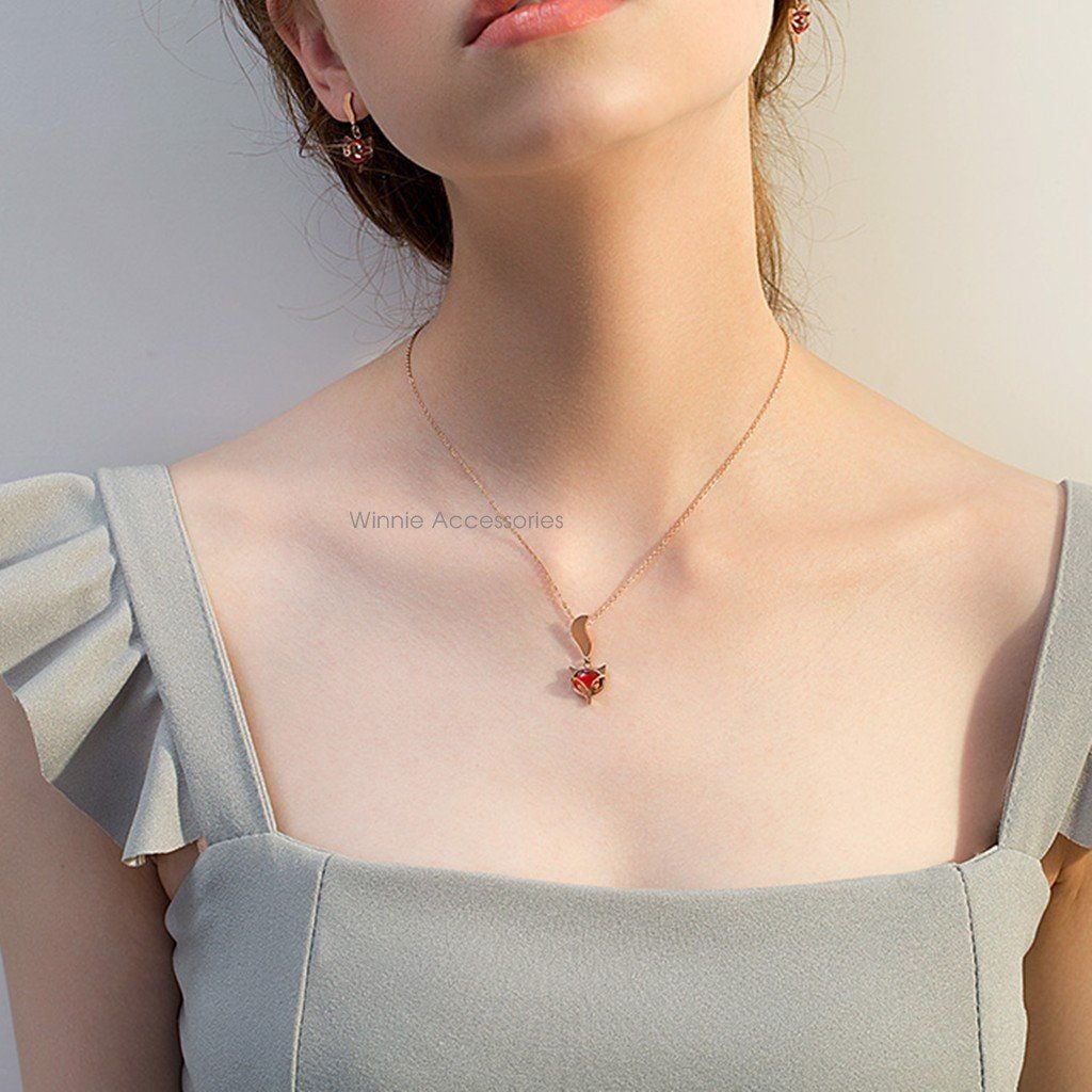  Dây chuyền titan hồ ly đỏ 