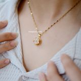  Dây chuyền titan Hoa 5 cánh hồng 