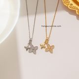  Dây chuyền titan Hoa đôi B 