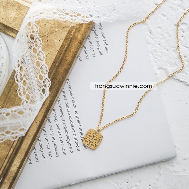  Dây chuyền titan Hỷ vuông 