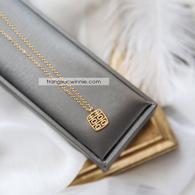 Dây chuyền titan Hỷ vuông 