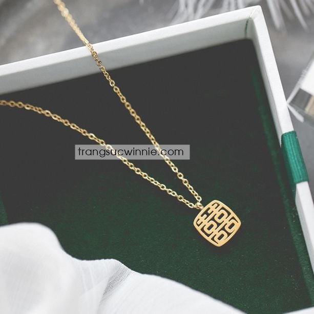  Dây chuyền titan Hỷ vuông 