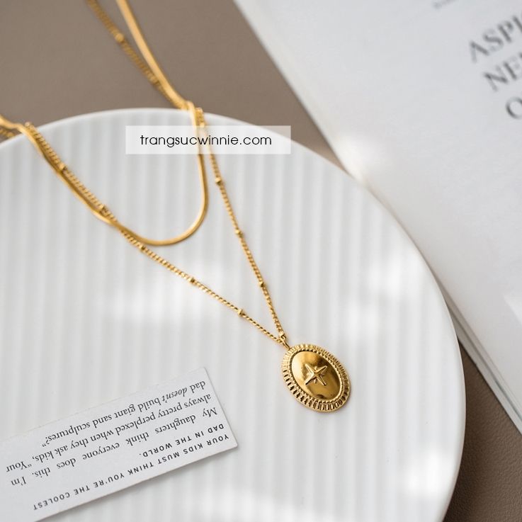  Dây chuyền titan Layer Cross star 