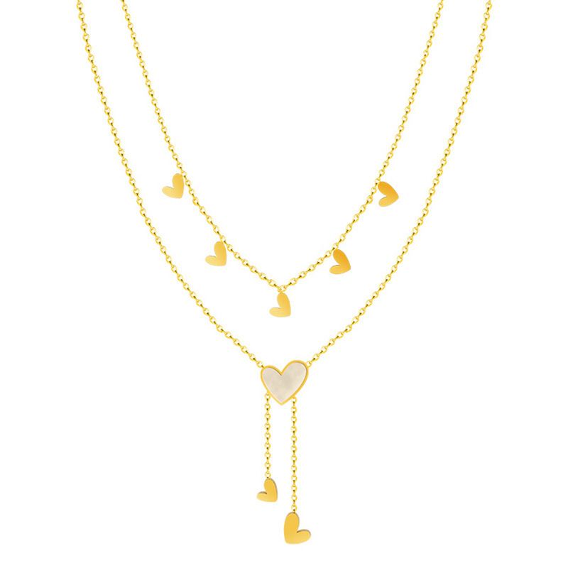  Dây chuyền titan Layer tim trắng 