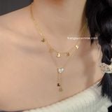  Dây chuyền titan Layer tim trắng 