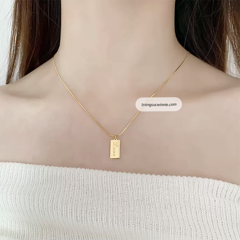  Dây chuyền titan Love gold 