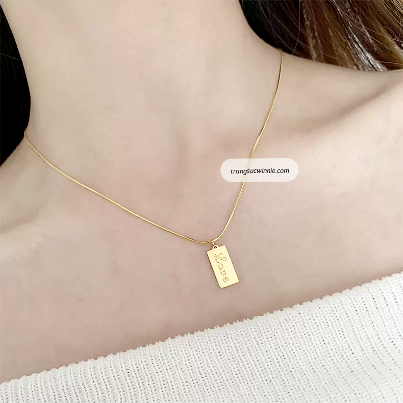  Dây chuyền titan Love gold 