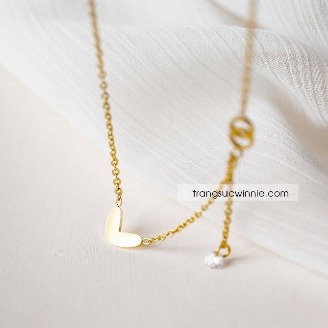  Dây chuyền titan Love you drop 