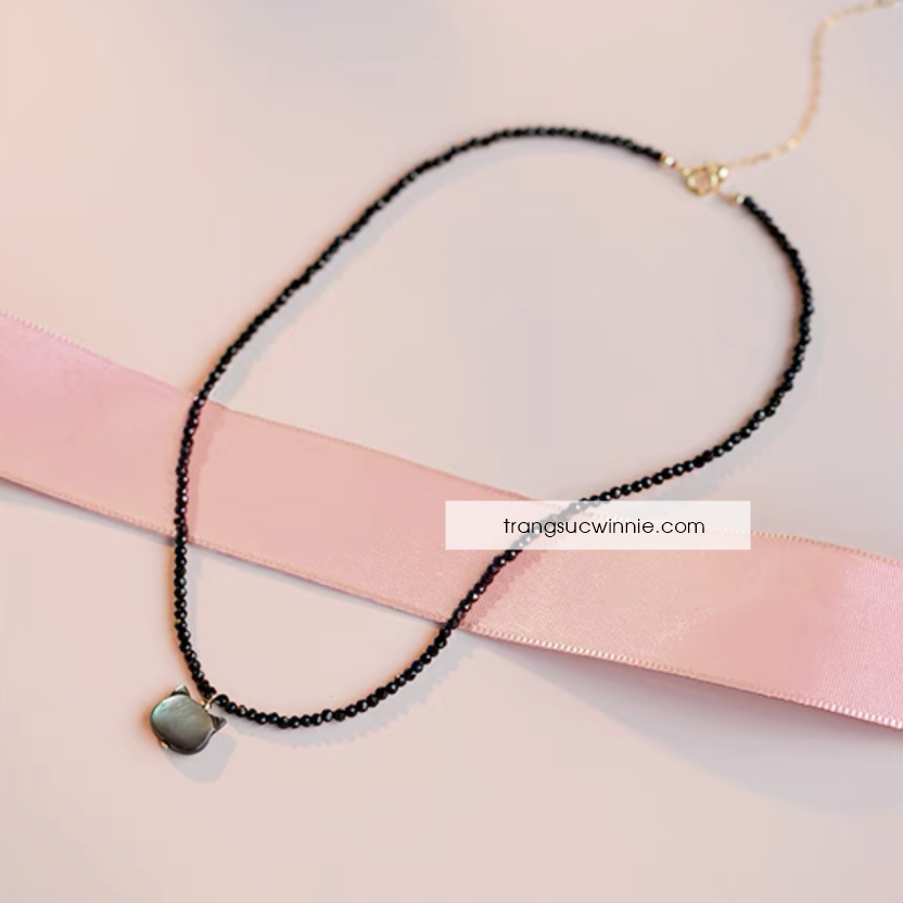  Dây chuyền titan Mèo đen 