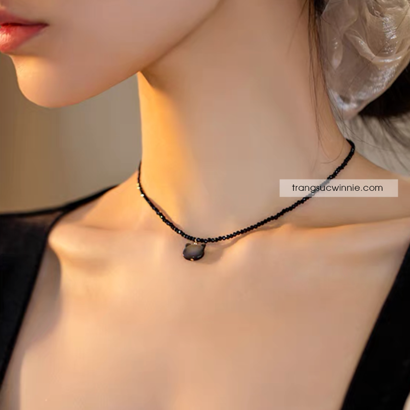  Dây chuyền titan Mèo đen 