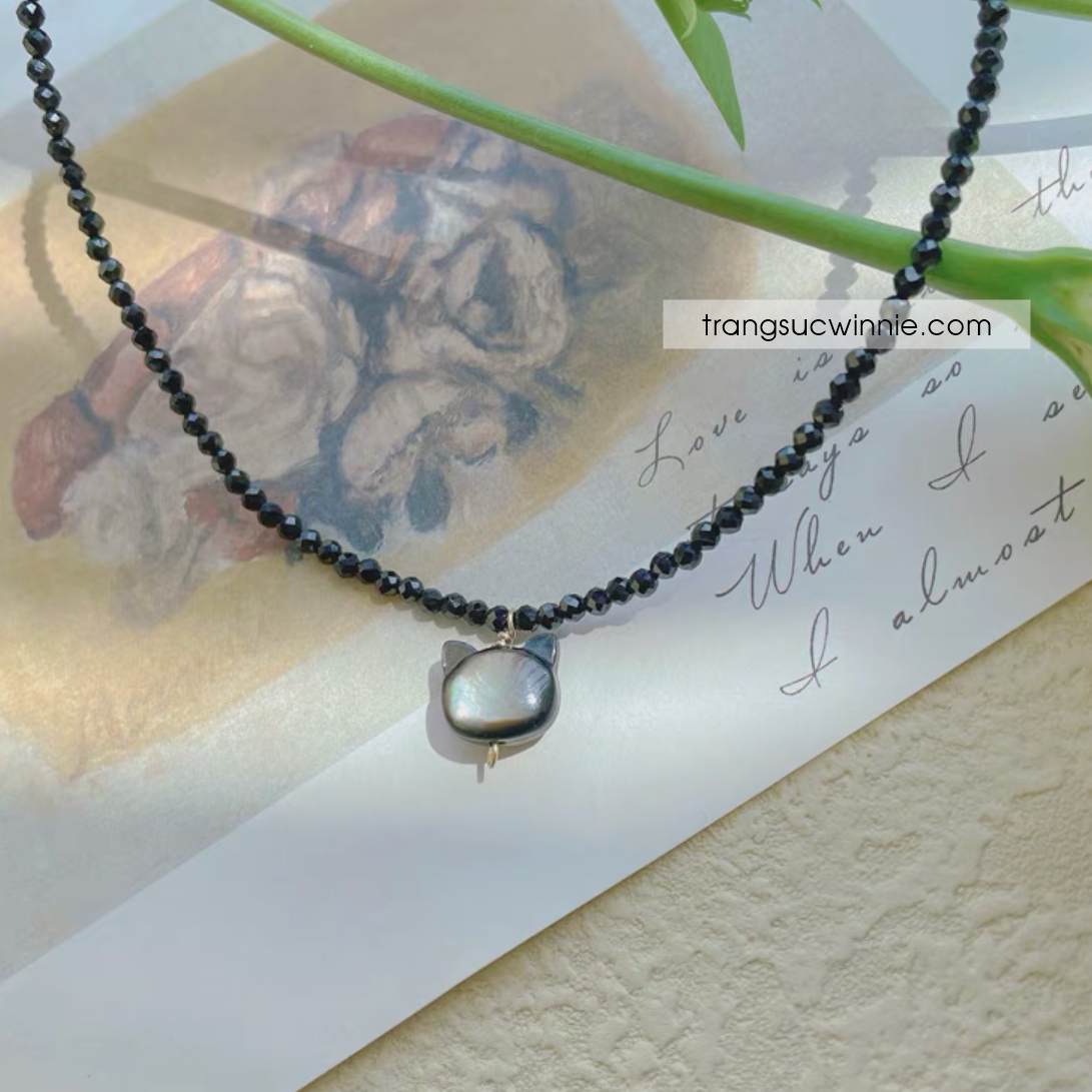  Dây chuyền titan Mèo đen 