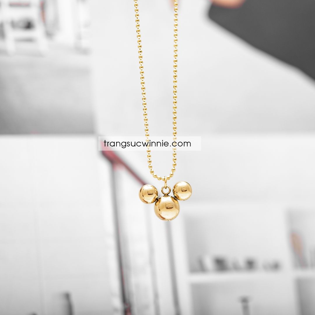  Dây chuyền titan Mickey bi 