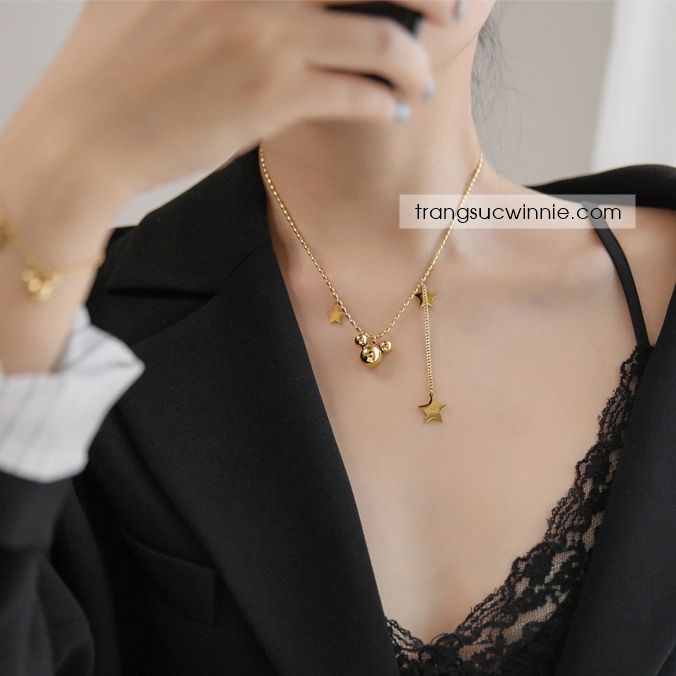  Dây chuyền titan Mickey star 