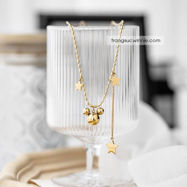  Dây chuyền titan Mickey star 