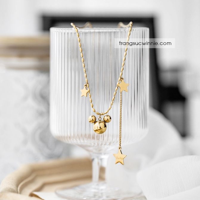  Dây chuyền titan Mickey star 
