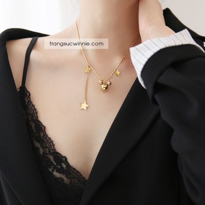  Dây chuyền titan Mickey star 