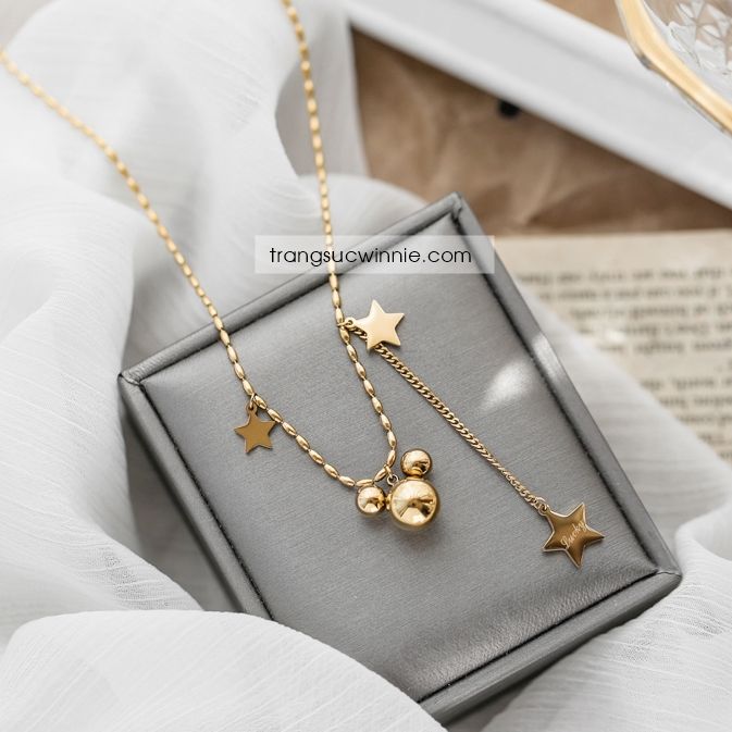  Dây chuyền titan Mickey star 