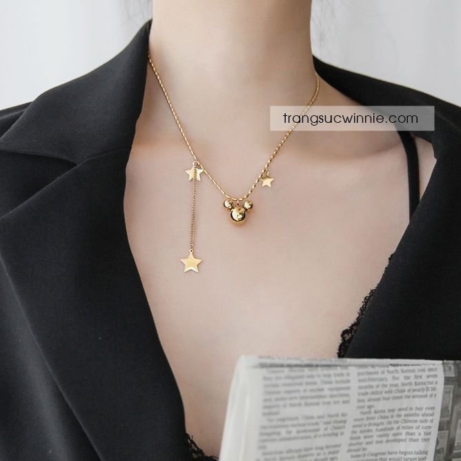  Dây chuyền titan Mickey star 