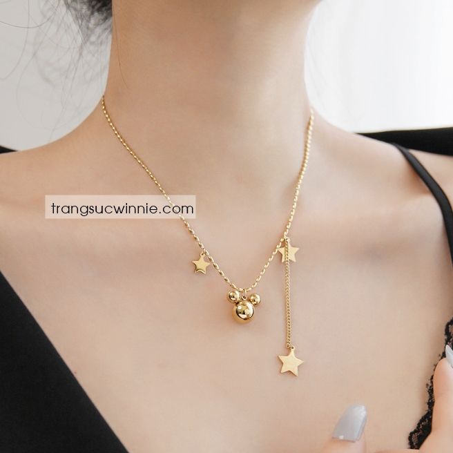  Dây chuyền titan Mickey star 