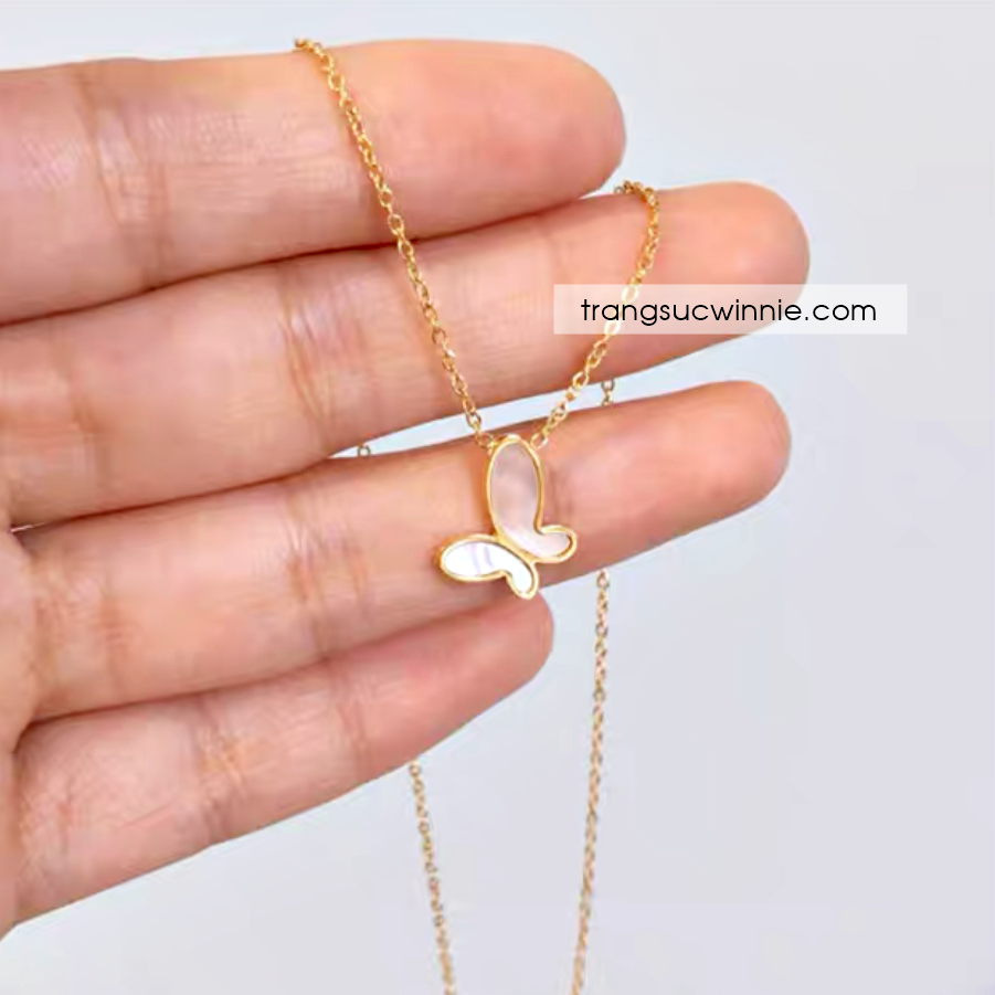  Dây chuyền titan Nacre Butterfly 
