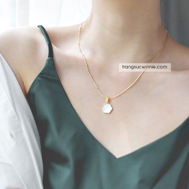  Dây chuyền titan Nacre Hexa 