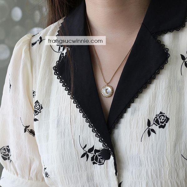  Dây chuyền titan Nacre Moon 