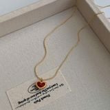  Dây chuyền titan Nacre red heart 