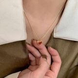  Dây chuyền titan Nacre red heart 