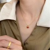  Dây chuyền titan Nacre red heart 