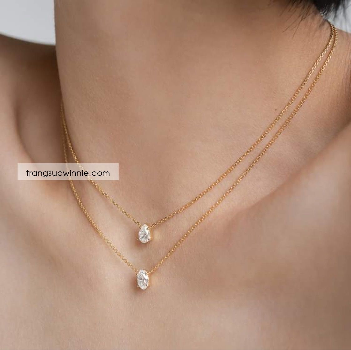  Dây chuyền titan Oval diamond 