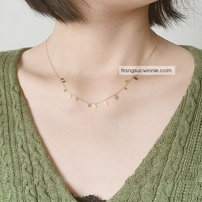  Dây chuyền titan Oval Drop 