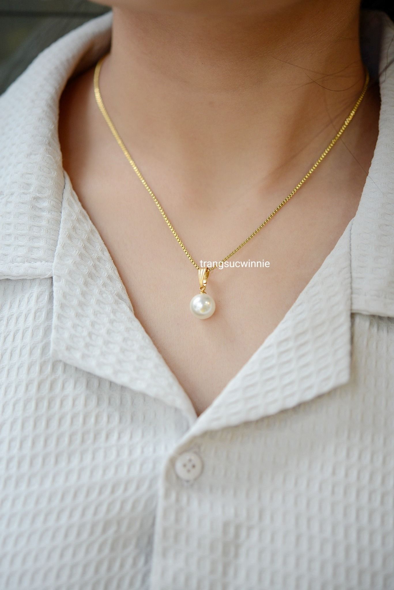 Dây chuyền titan Pearl 