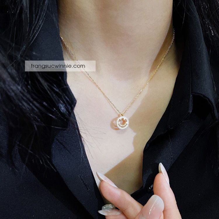  Dây chuyền titan Smile đá VG 