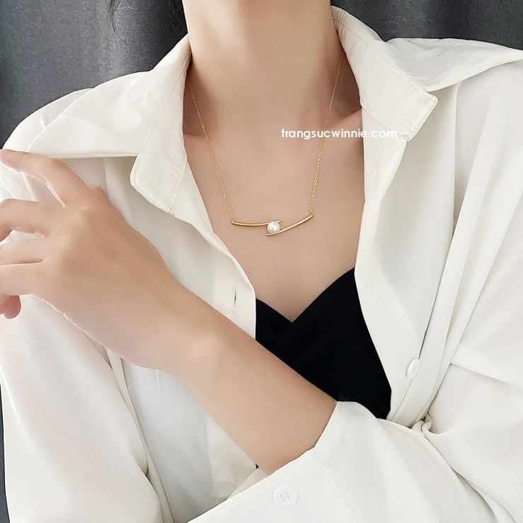  Dây chuyền titan Song ngọc 