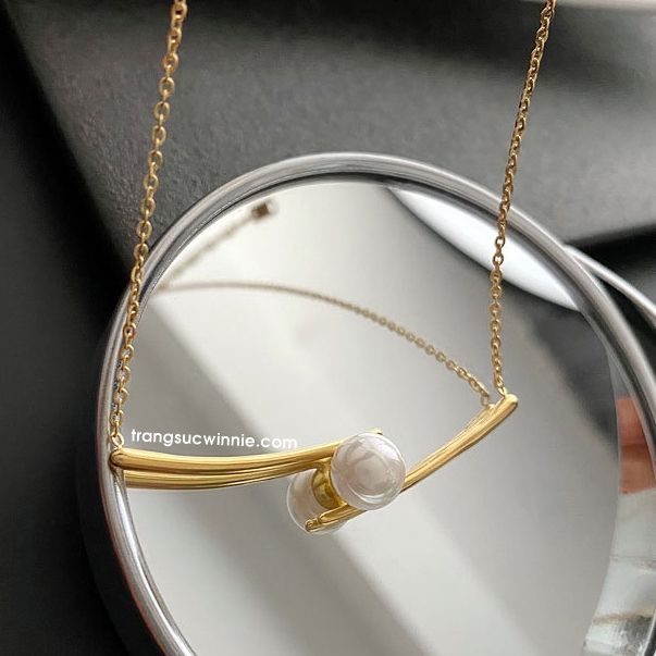  Dây chuyền titan Song ngọc 