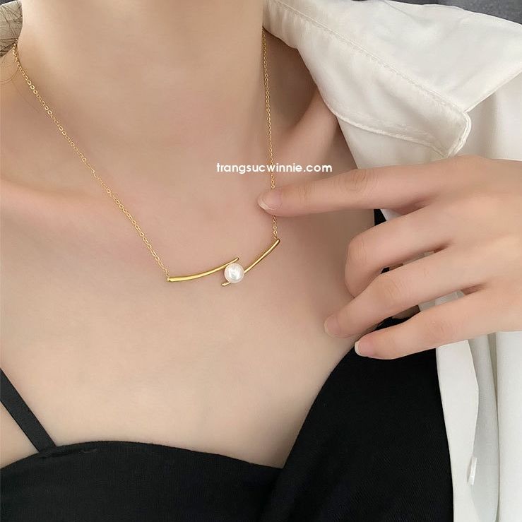  Dây chuyền titan Song ngọc 