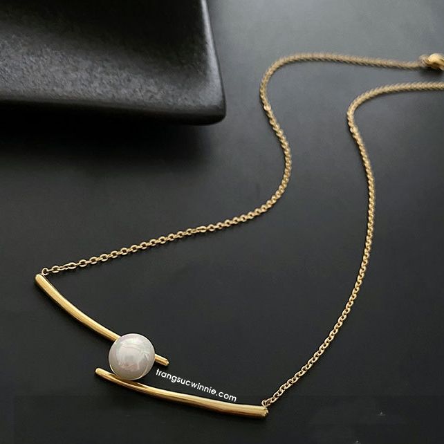  Dây chuyền titan Song ngọc 