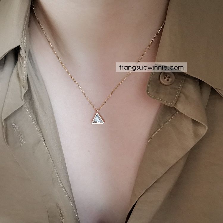  Dây chuyền titan Tam giác đá VG 