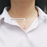  Dây chuyền titan tam giác đá (Vàng hồng) 