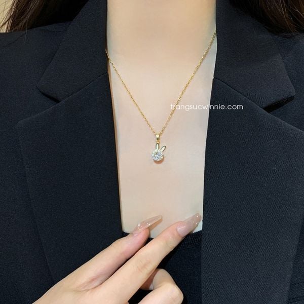  Dây chuyền titan Thỏ xoay VG 