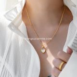  Dây chuyền titan Tim đen trắng 